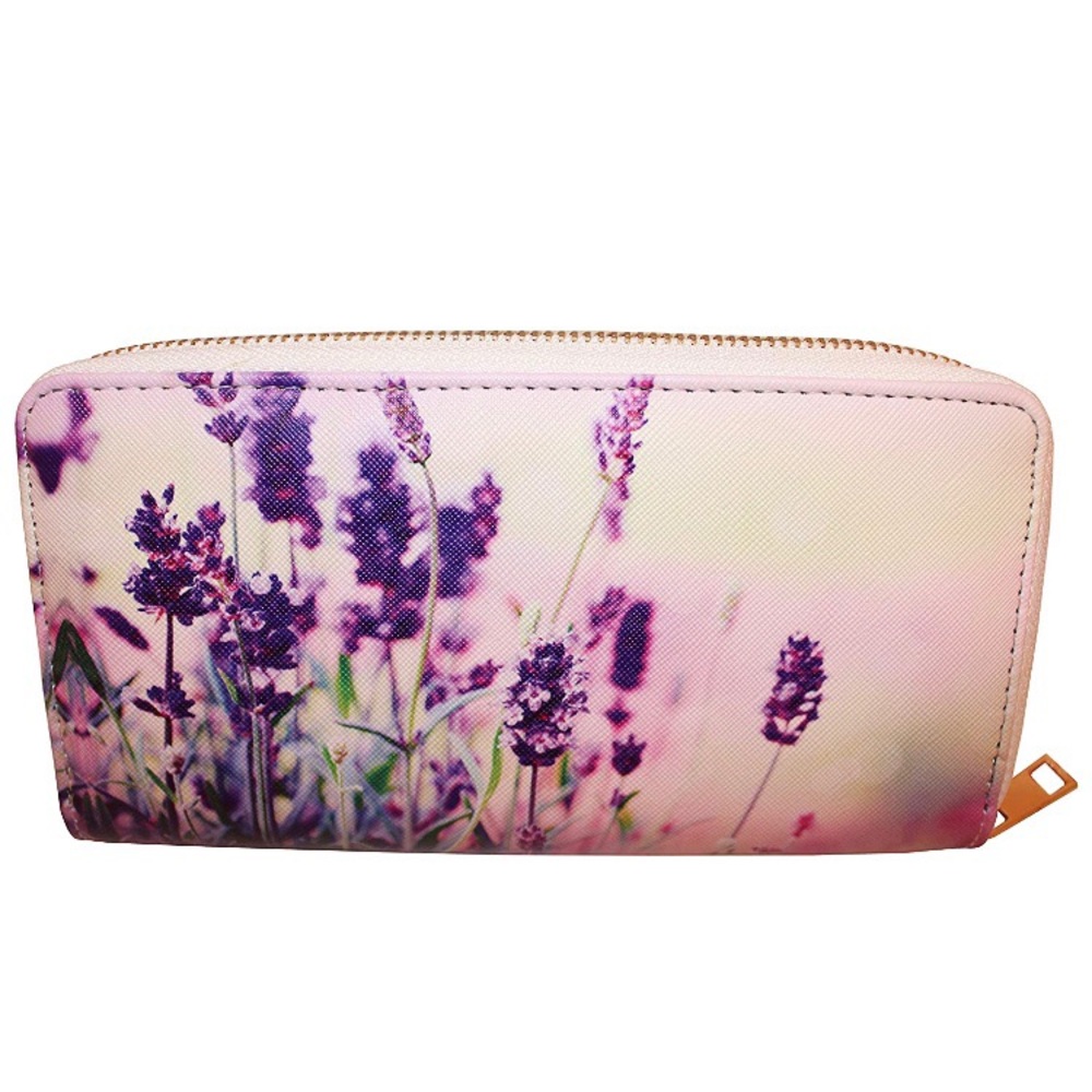 Lilac White and Purple Flower Wallet